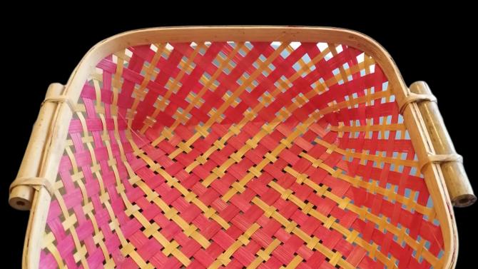 und Handmade Rectangle Bamboo Basket