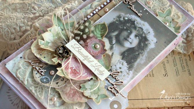 und 'Beautiful Lady' Handmade Vintage Card