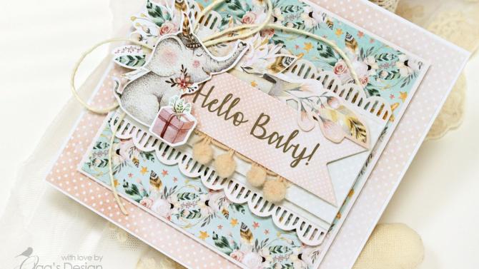 und 'Hello Baby' Handmade Card