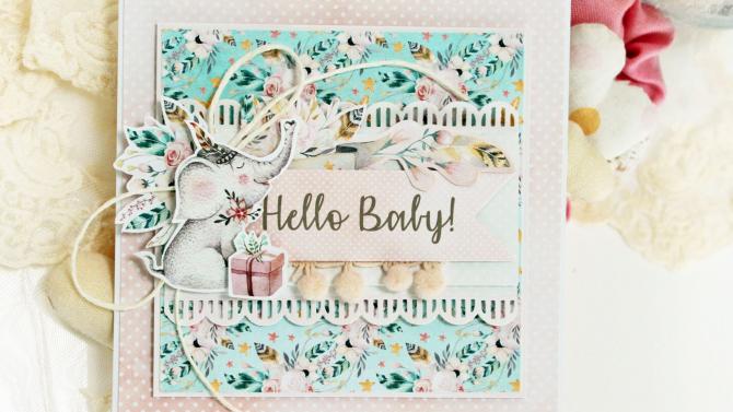 und 'Hello Baby' Handmade Card