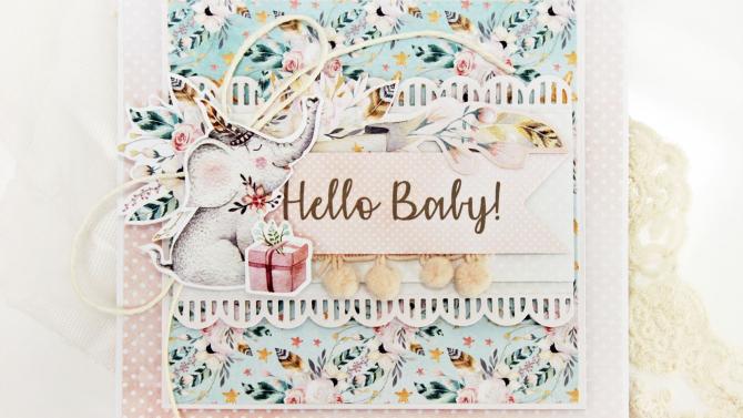 und 'Hello Baby' Handmade Card