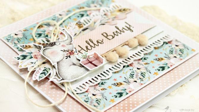 und 'Hello Baby' Handmade Card