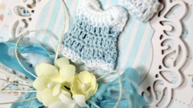 und 'Sweet Baby Outfit' Handmade Card