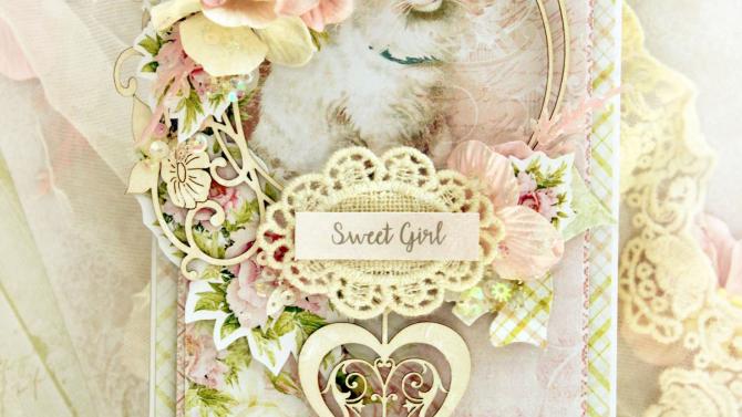 und Baby Girl Vintage Style Card