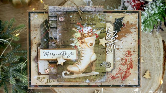 Image of 'Merry And Bright' Handmade Christmas Card