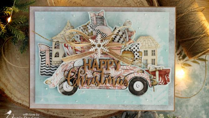 und 'Happy Christmas' Handmade Card